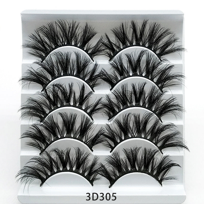 Mink False Eyelashes 3D False Eyelashes Five Pairs Of Soft Cotton Stalk Eyelashes Mink False Eyelashes 3D False Eyelashes Five Pairs Of Soft Cotton Stalk Eyelashes